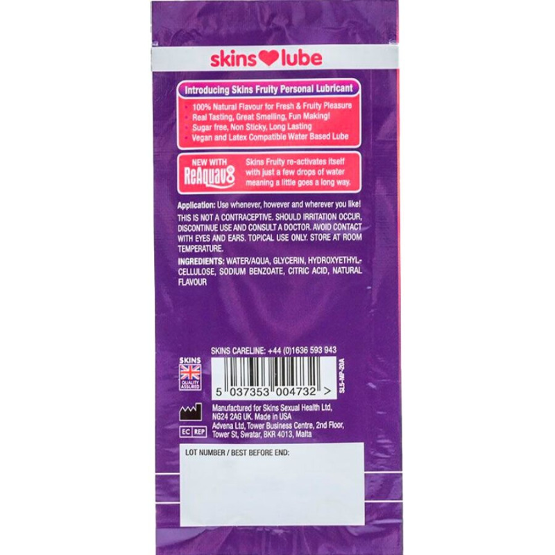 Skins - fruity water-based lubricant mango & passion fruit single-dose 5 ml 1