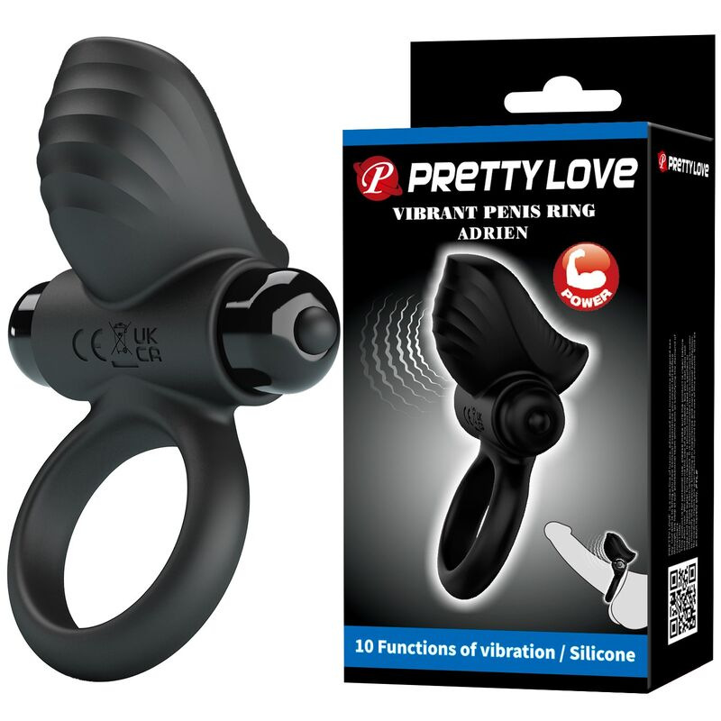 Pretty love - adrien vibrating penis ring 10 functions black 10