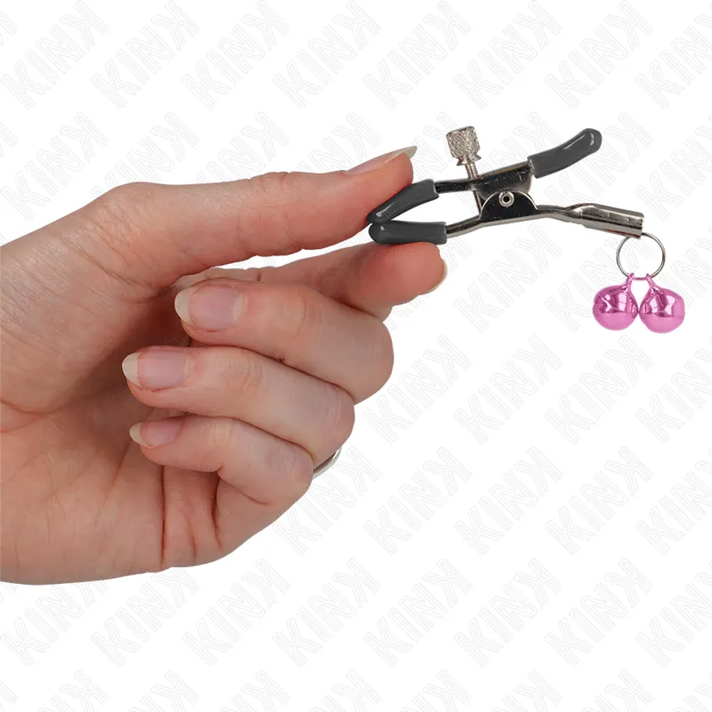 Kink - Double Bell Nipple Clamp Pink 6 Cm