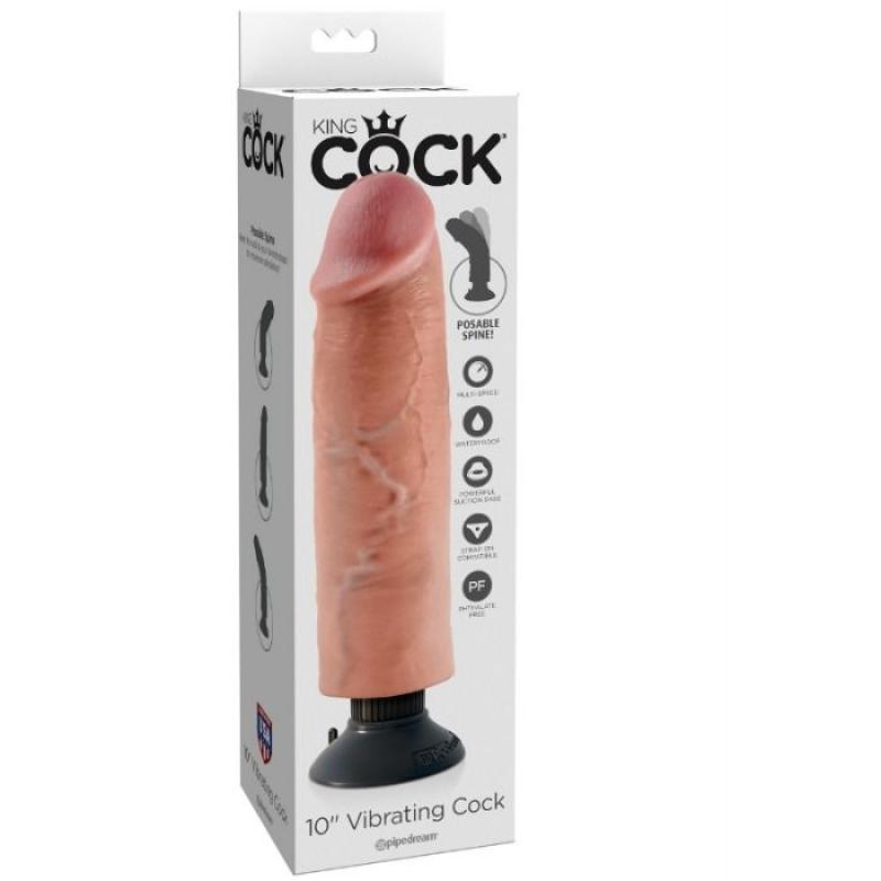 King Cock 25.5 Cm Vibrating Cock Flesh