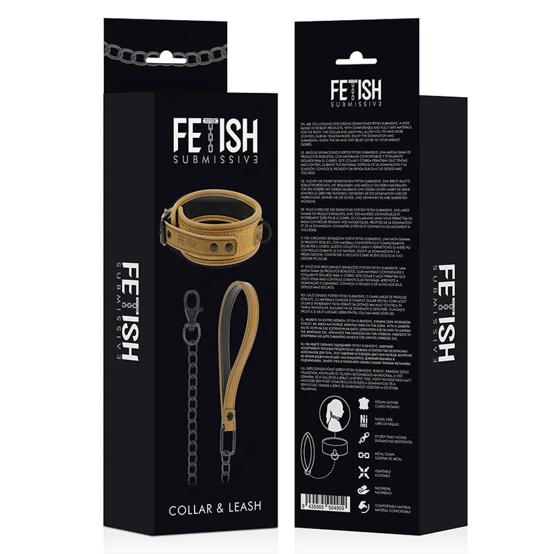 Fetish Submissive Origin Collar With Leash - Obojok 3