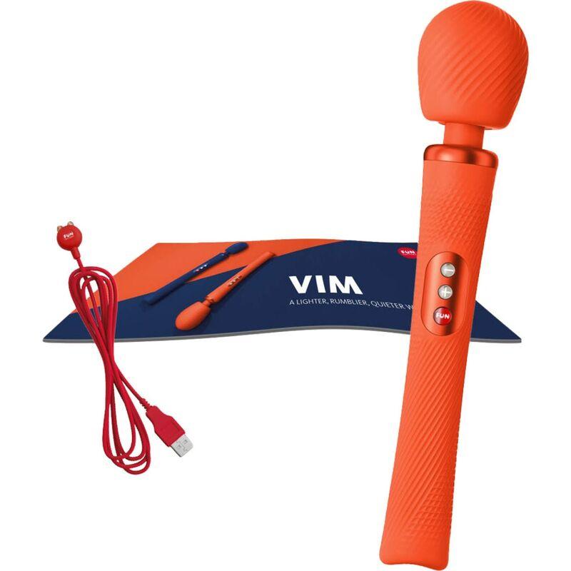 Fun Factory - Vim Silicone Rechargeable Vibrating Weighted Rumble Wand Sunrise Orange 4