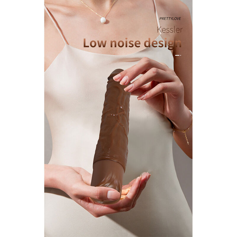 Pretty love - kessler realistic vibrating dildo with 10 vibration modes and 10 throws, 22 cm, brown 7