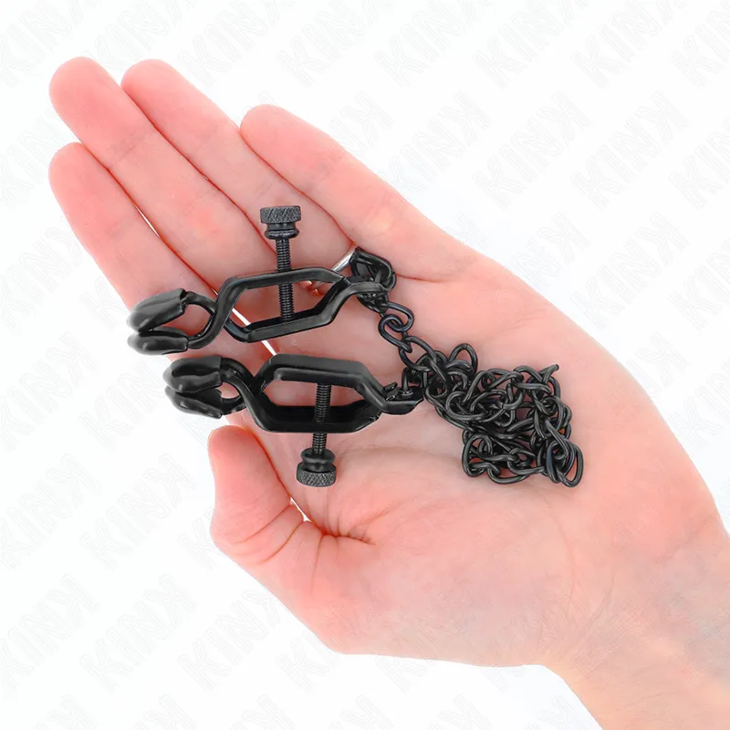 Kink - Flat Chain Nipple Clamps Black 30 Cm