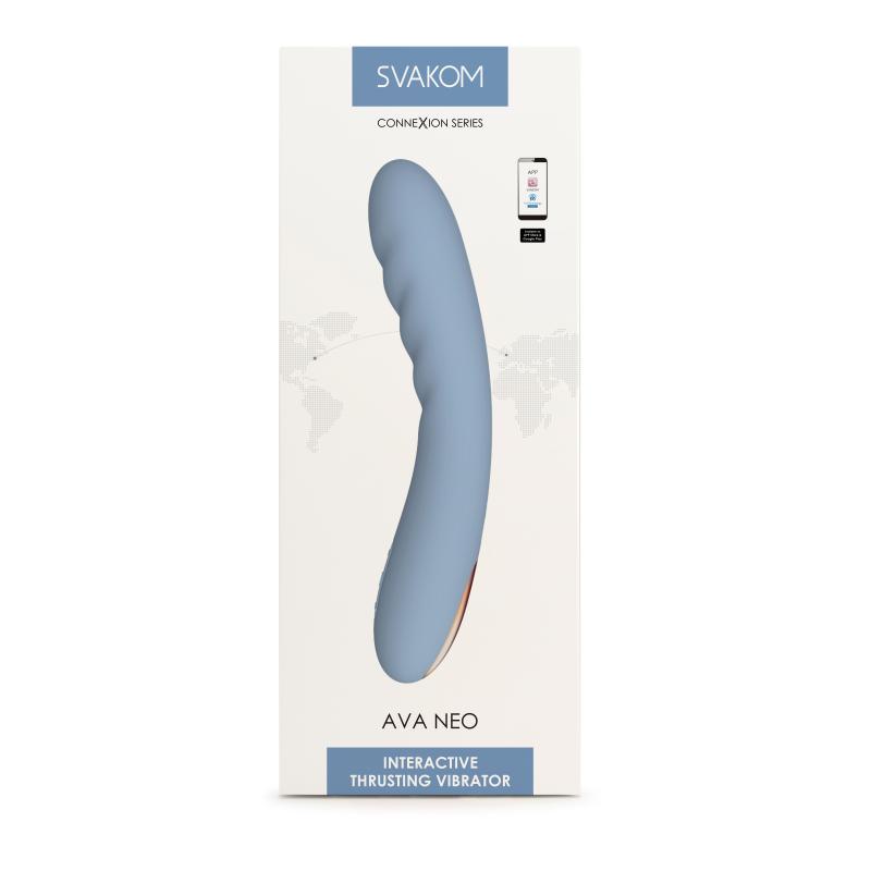 Svakom - Ava Neo Interactive Thrusting Vibrator Blue