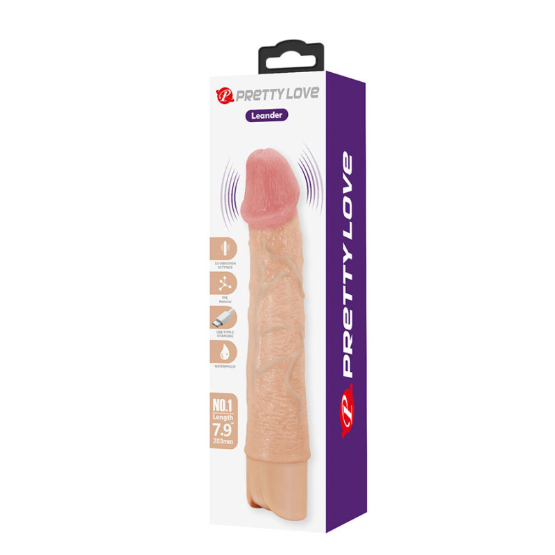 Pretty love - leander flexible realistic vibrator 9