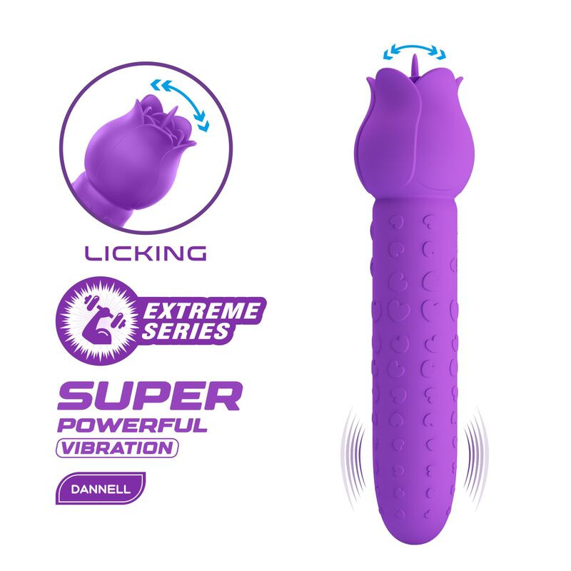 Pretty love - dannell rechargeable oral and clitoral stimulator vibrator purple 13