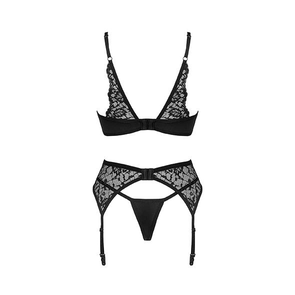 Obsessive - Bellastia 3-Piece Bra Set Black Xl/2xl