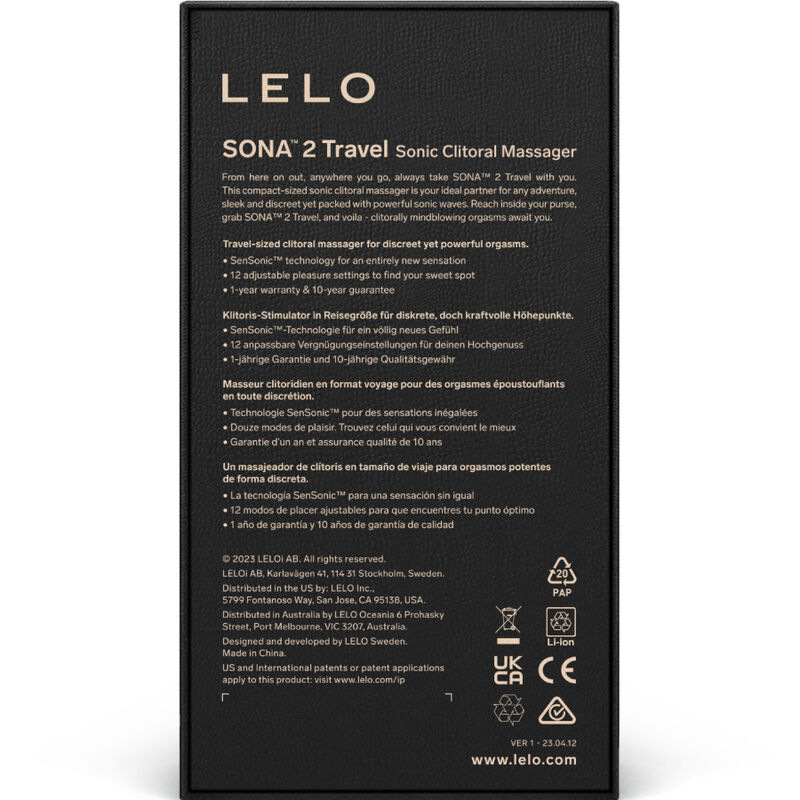 Lelo - sona 2 travel sonic clitoris massager pink 5