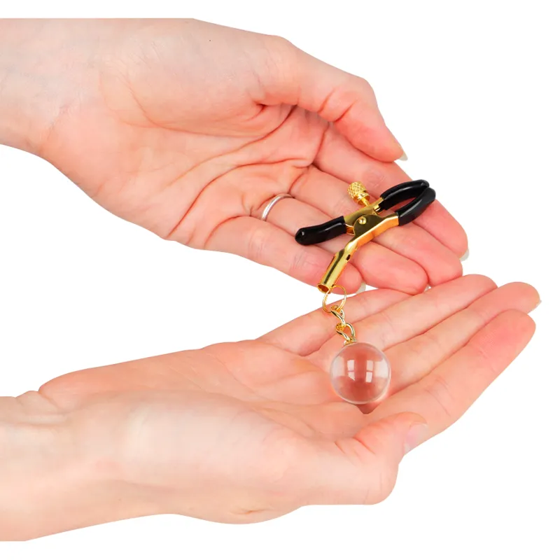 Kink - Glass Bead Nipple Clamps Gold 6 Cm 2