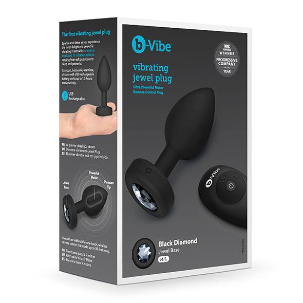 B-Vibe - Vibrating Jewel Plug M/L Black Diamond 15