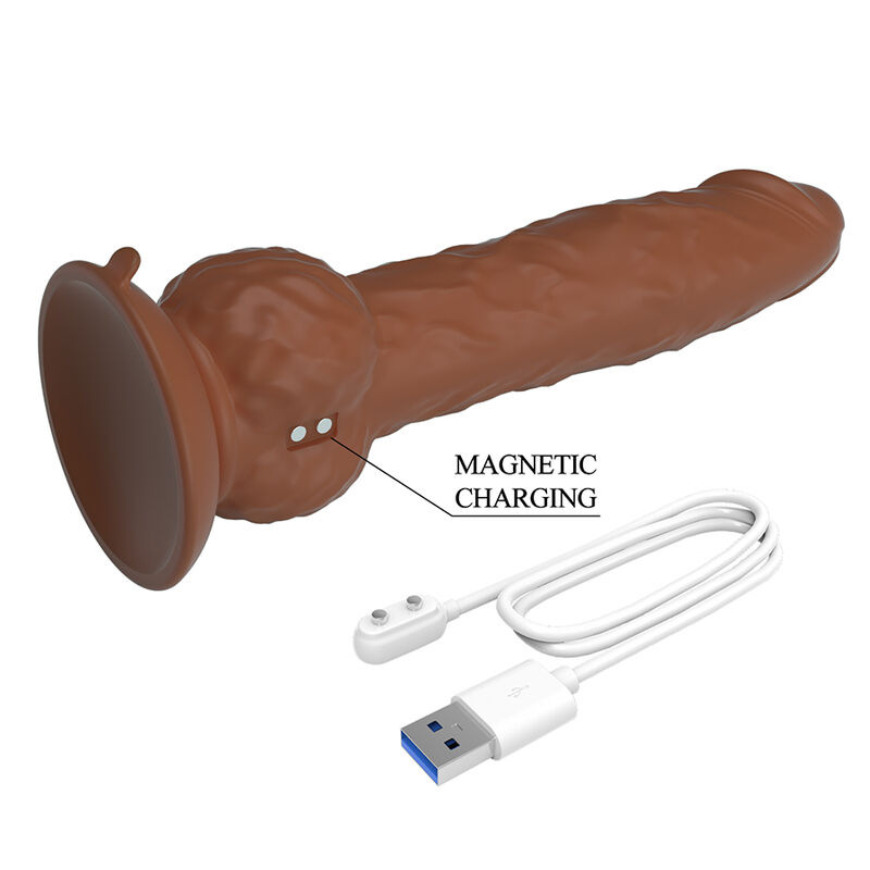 Pretty love - eren thrusting vibrating dildo 20.5 cm Ø 4.5 cm brown 7