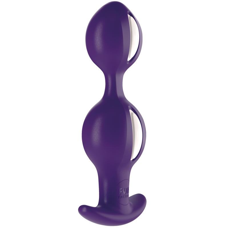 Fun Factory - B Balls Duo Anal Plug With Motion White Dark Violet 1
