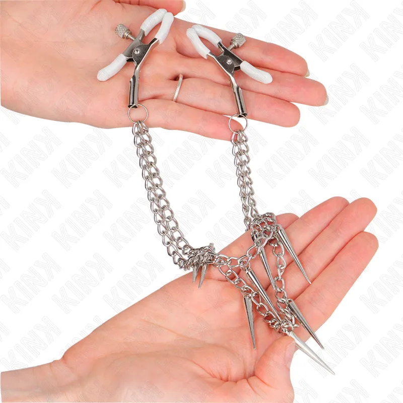 Kink - Nipple Clamps With Spikes Chains 30 Cm