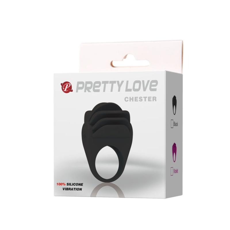 Pretty Love Chester Anillo Vibrador Negro 8