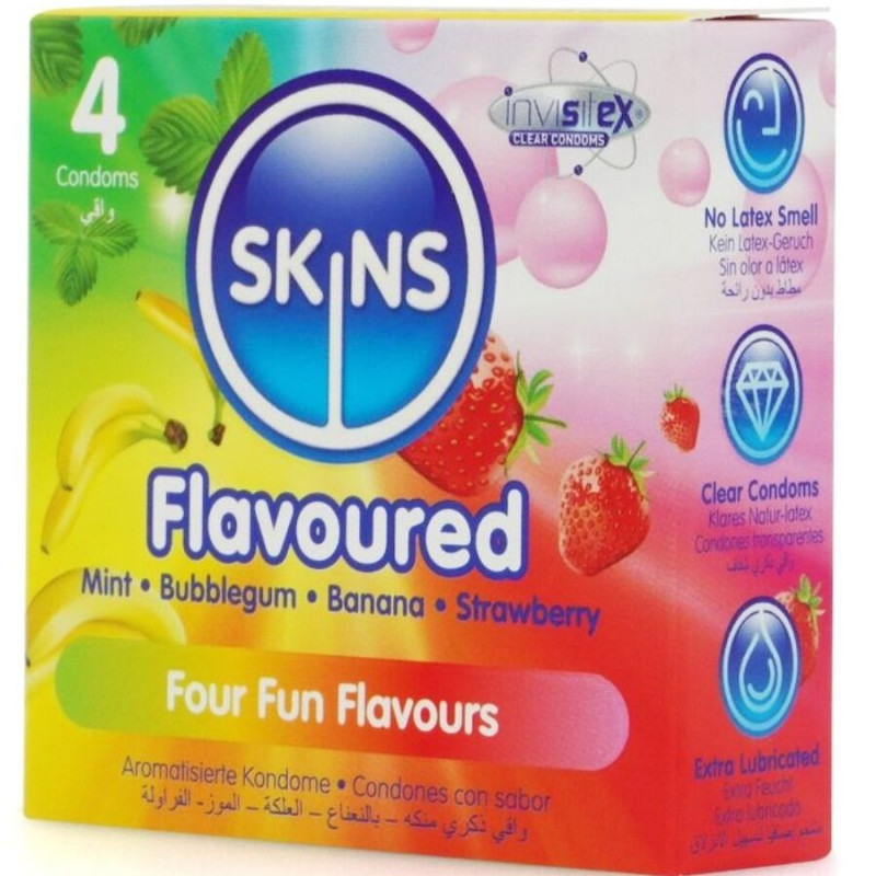 Skins - multi flavors premium condoms pack 4 1