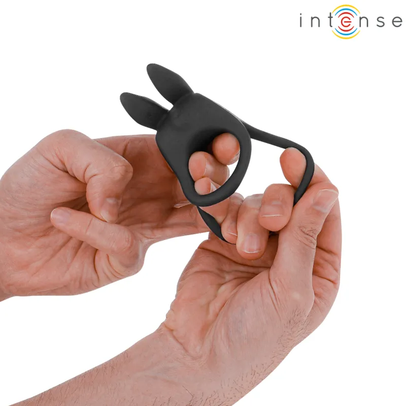 Intense - sam vibrator double penis ring 10 vibrations black 2