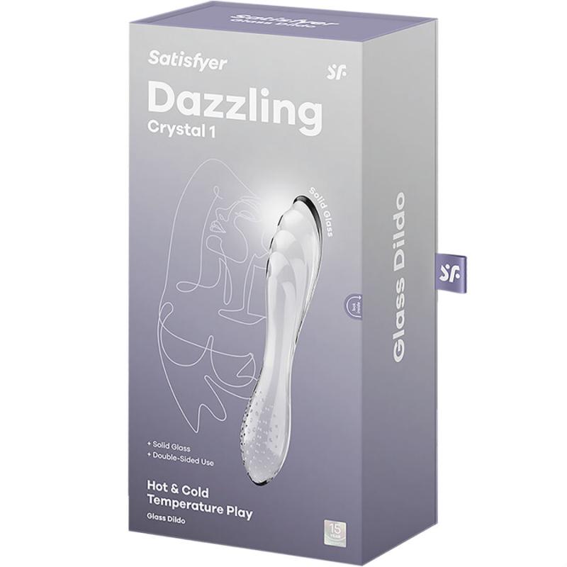 Satisfyer - Dazzling Crystal Transparent - Sklenené Dildo 4