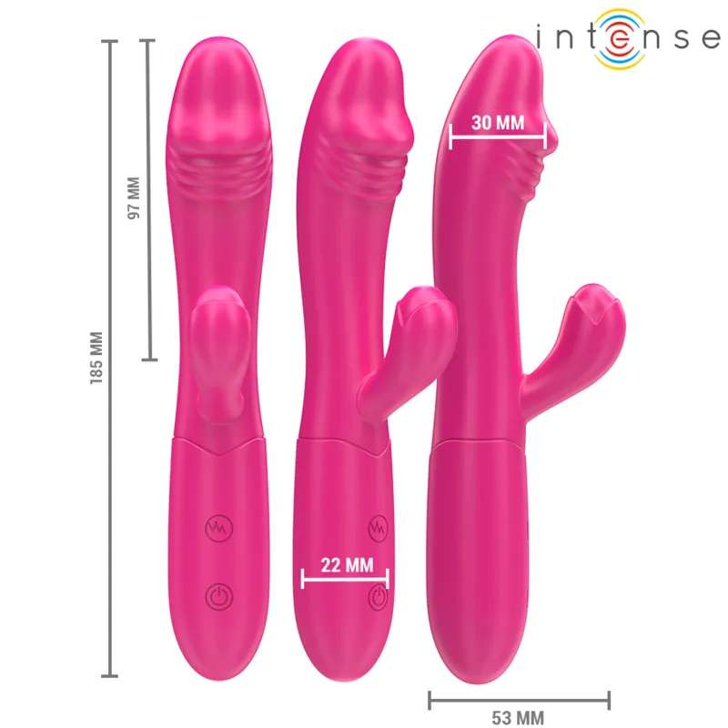 Intense - ivy flexible vibrator 10 vibrations with stimulating tongue pink 1