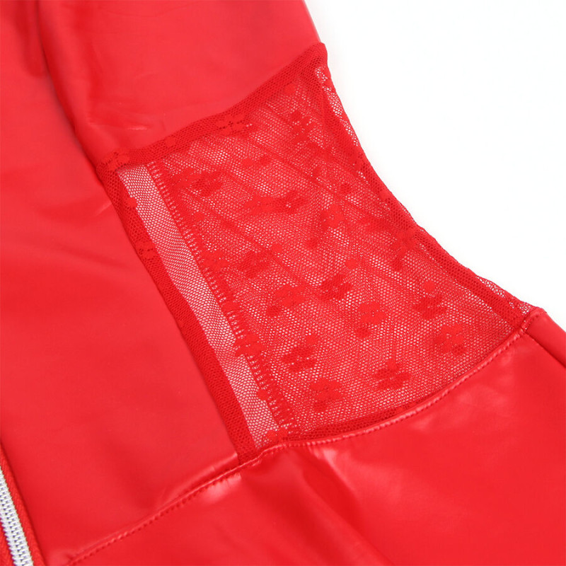Subblime - 957735 lace zipper leather dress red l/xl 5