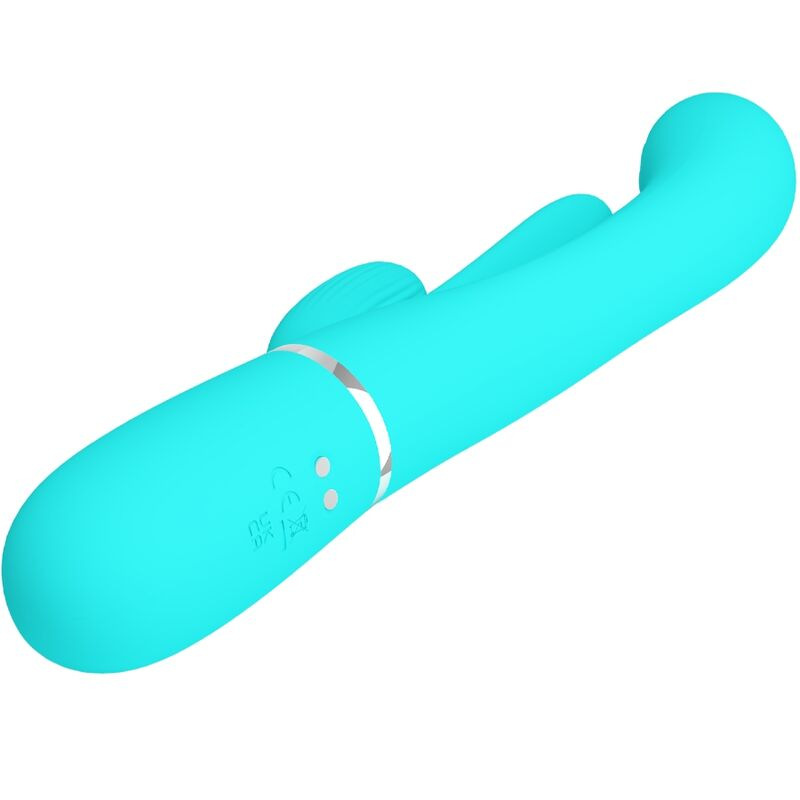 Pretty love - shania triple rabbit multifunction vibrator 3 in 1 blue 5