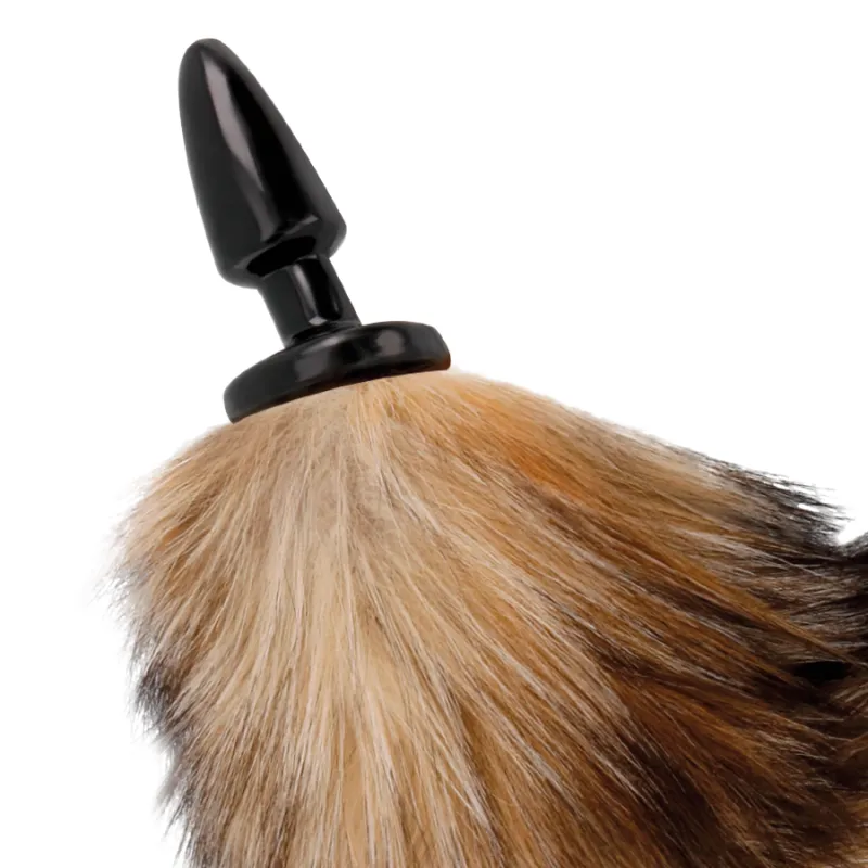 Darkness Natural Tail Butt Plug Silicone Black 10cm - Análny Kolík, Chvost 2