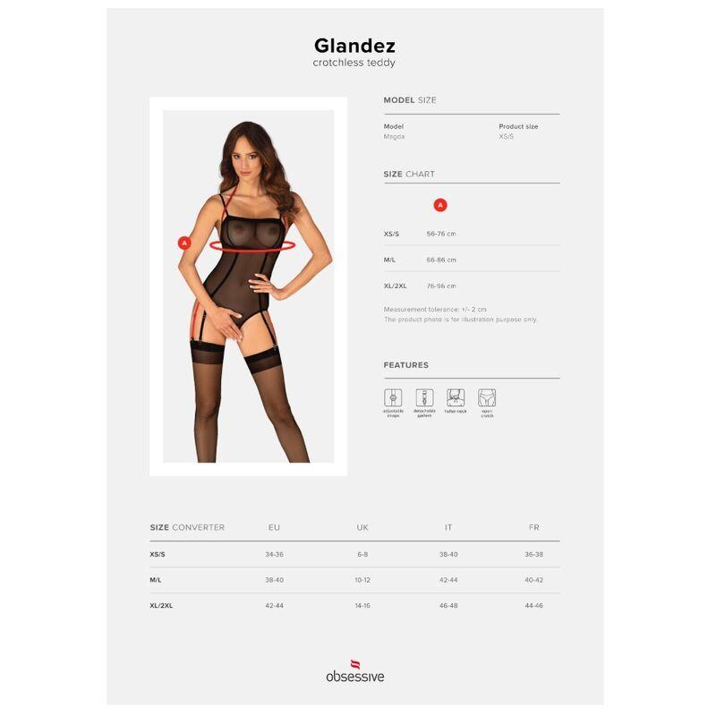 Obsessive - Glandez Crotchless Teddy Xl/Xxl 4