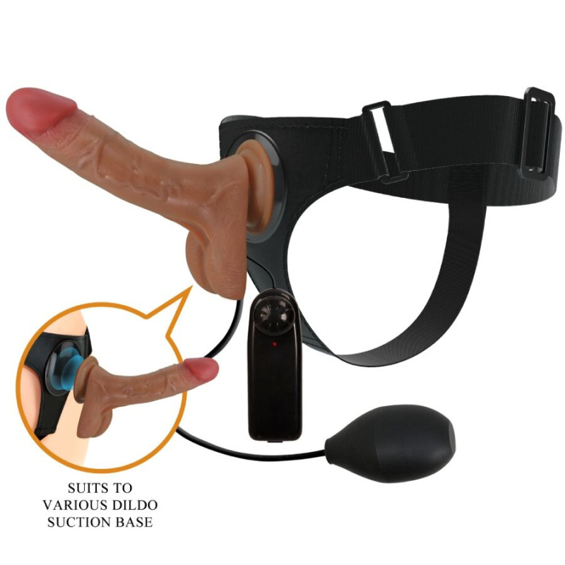 Pretty love - universal harness briefs with vibrating and squirting dildo 15.5 cm mulato 9