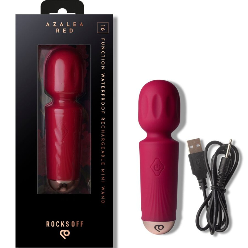 Rocks-off - mini rechargeable wand 16 functions azalea red 1