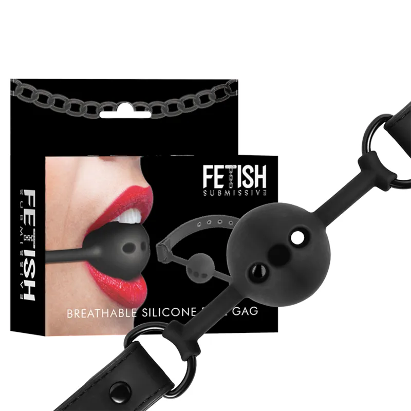 Fetish Submissive Bondage - Breathable Silicone Ball Gag