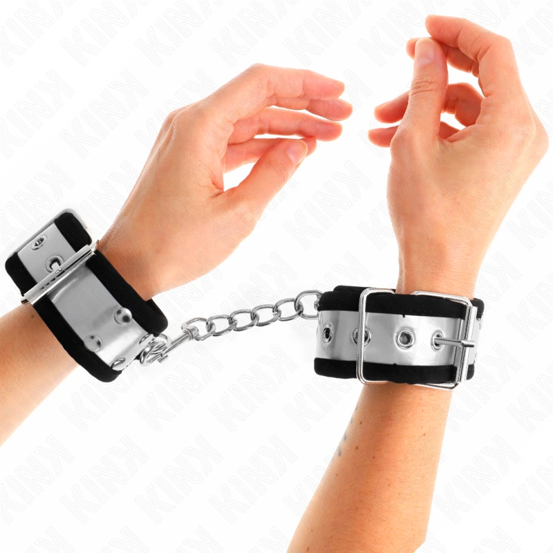 Kink - thin wrist restraints black / silver 30 x 4 cm