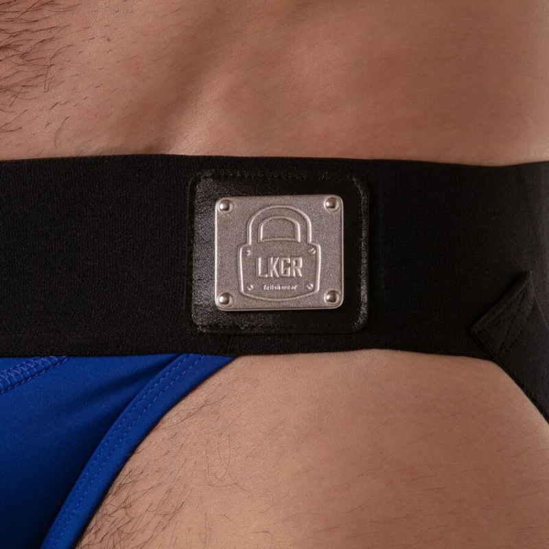 Locker gear - wide waistband jockstrap blue m 4