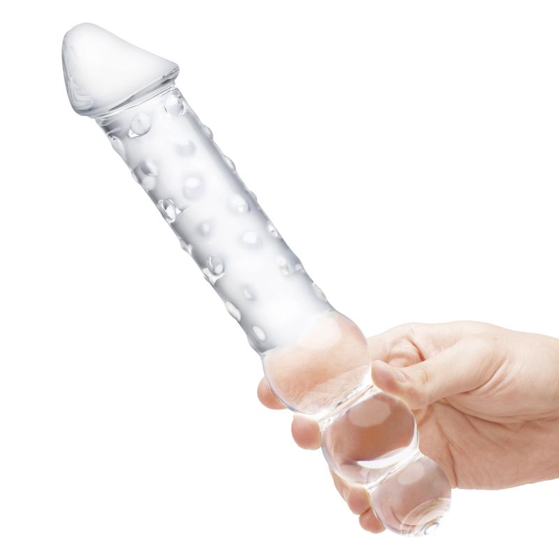 Glas - Double Ended Glass Dildo With Anal Beads - Sklenené Dildo 7