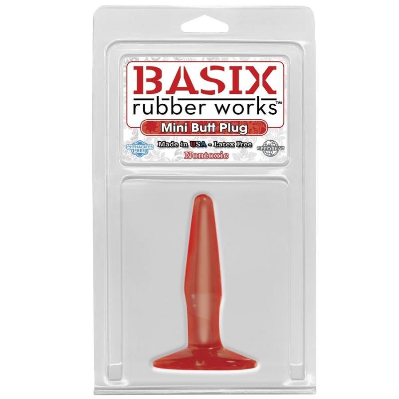 Basix Rubber Works Mini Butt Plug 9 Cm Red