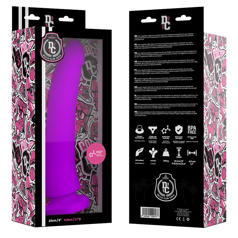 Delta club - toys lilac dildo medical silicone 23 cm -o- 4.5 cm 2