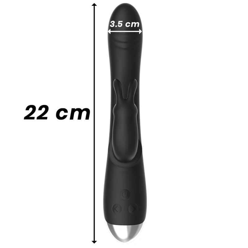 Black&silver - dj. adam rechargeable silicone rabbit stimulator black 7