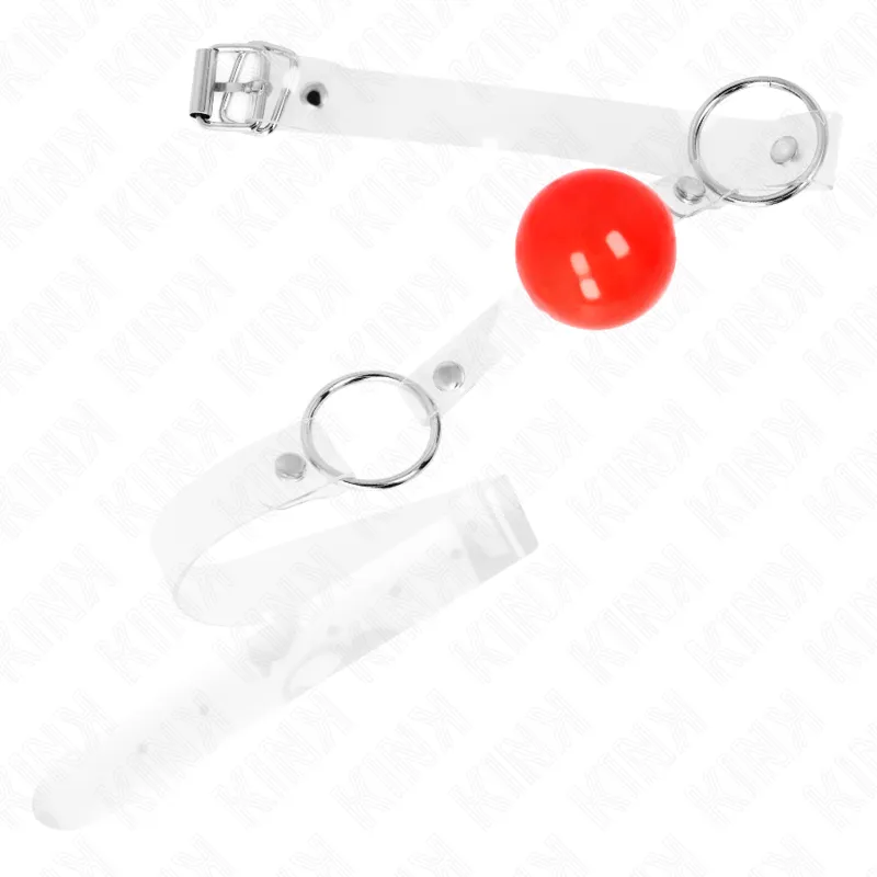 Kink - Red Transparent Pvc Ball 4 Cm Gag Adjustable 1