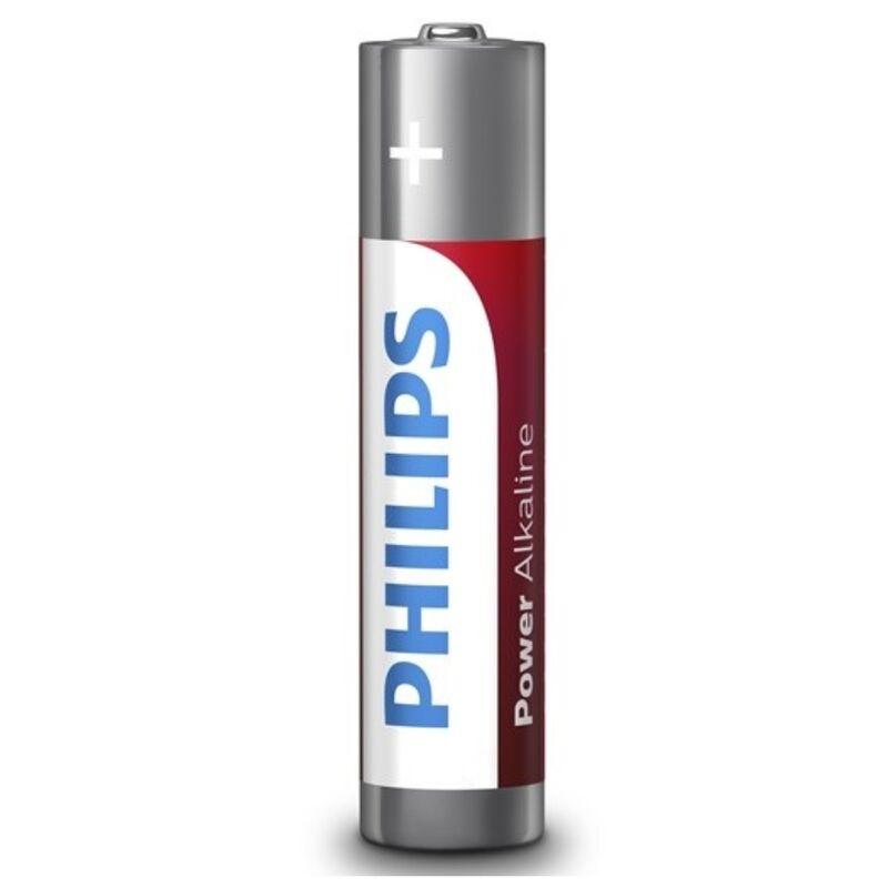 Philips - Power Alkaline Battery Aaa Lr03 4 Pack