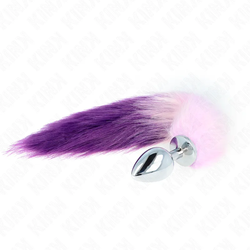 Kink - Anal Plug Size L 10 X 4 Cm With Synthetic Tail 40 Cm Purple