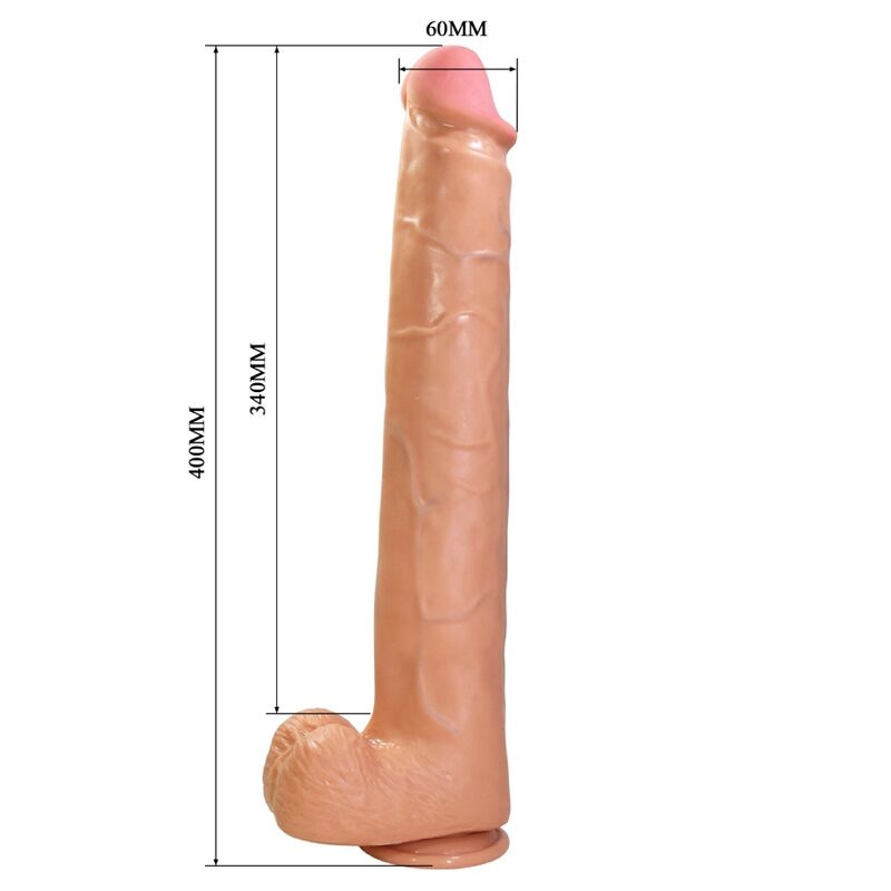 Pretty love - rael flexible realistic dildo with suction cup 40 cm -Ø- 6 cm brown 6