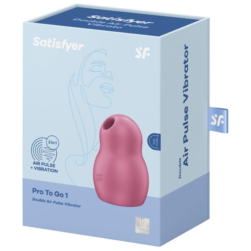 Satisfyer Pro To Go 1 Double Air Pulse Stimulator & Vibrator Red - Stimulátor Klitorisu 3
