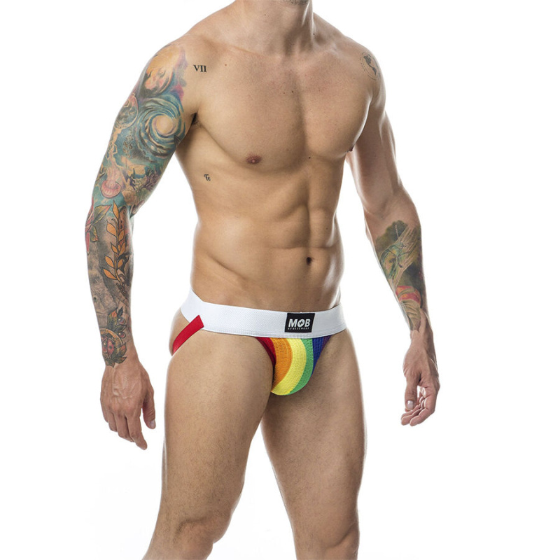 Mob - classic jock stripe rainbow size l 2