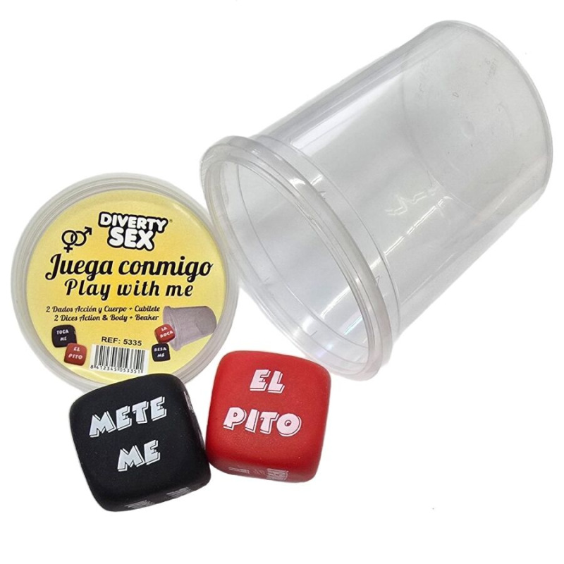 Diablo picante - dice game verb + body part with cup