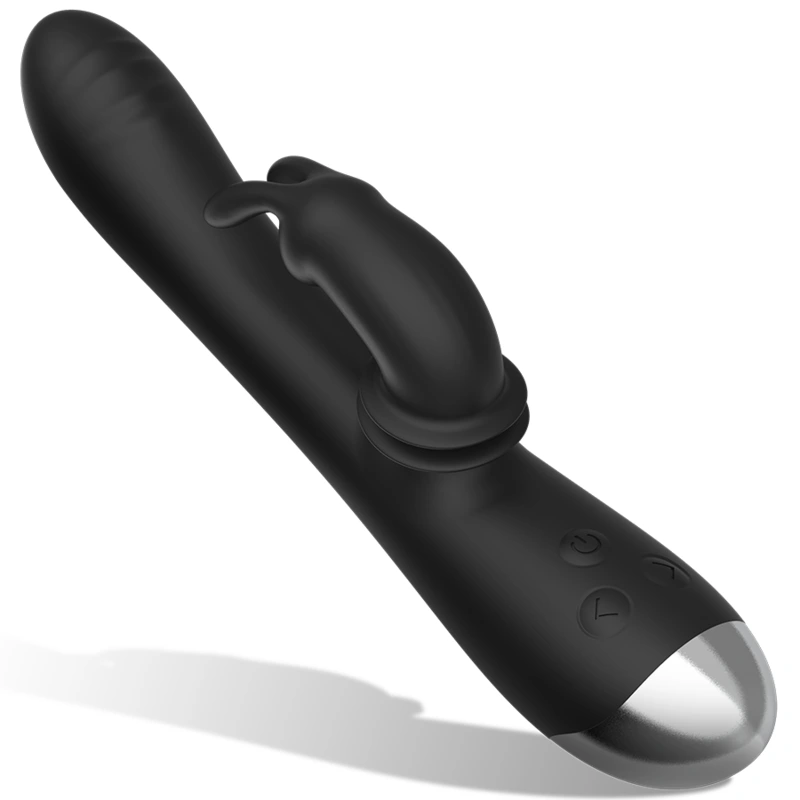 Black&silver - dj. adam rechargeable silicone rabbit stimulator black 1