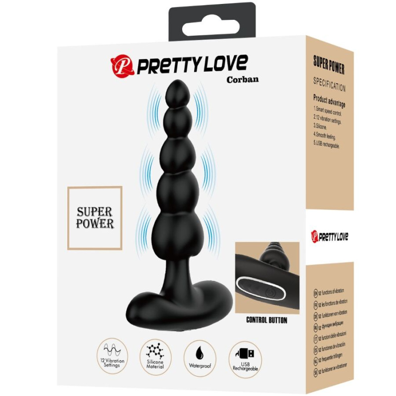 Pretty love - corban anal vibrator 10 vibrations black 9