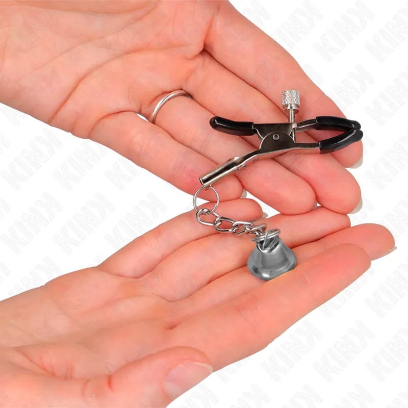 Kink - Silver Bell Pendant Nipple Clamps 6 Cm 2