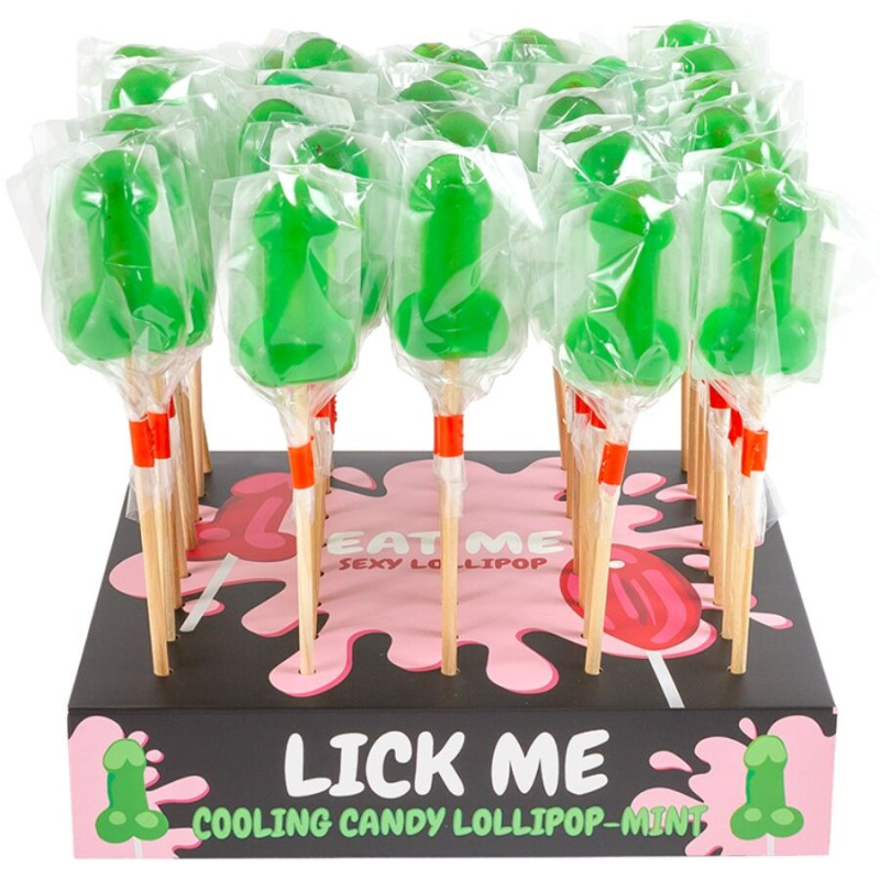 Secretplay - mint candy penis lollipop display with cold effect (40 units)