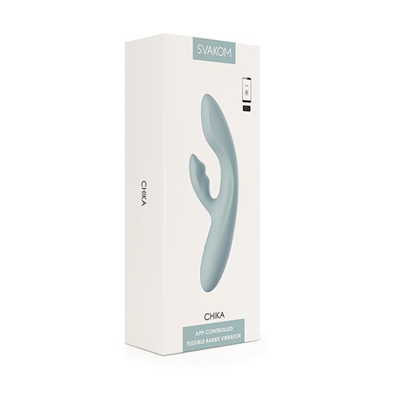 Svakom - Chika App-Controlled Warming G-Spot And Clitoris Vibrator Turquoise Grey