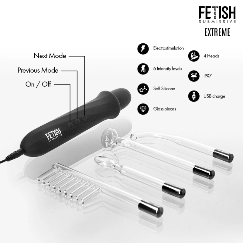 Fetish submissive - high frequency electrostimulation wand 3