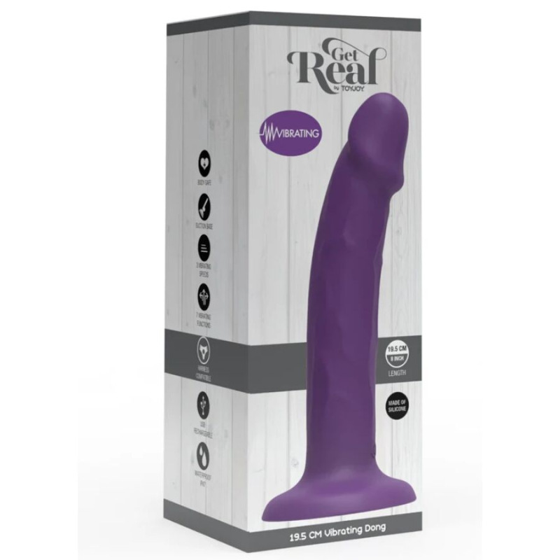 Get real - realistic silicone vibrating dildo purple 19.5 cm 3